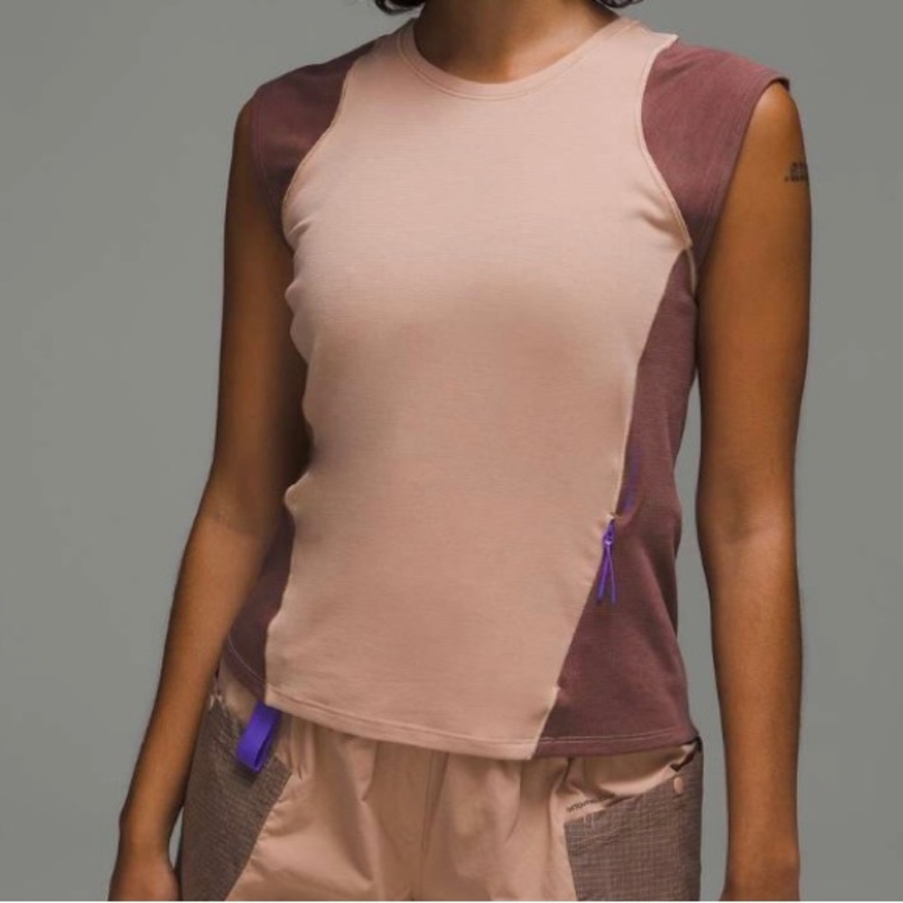 lululemon athletica Cap-Sleeve Hiking Tank Pink Clay/Dark Oxide -Size 4